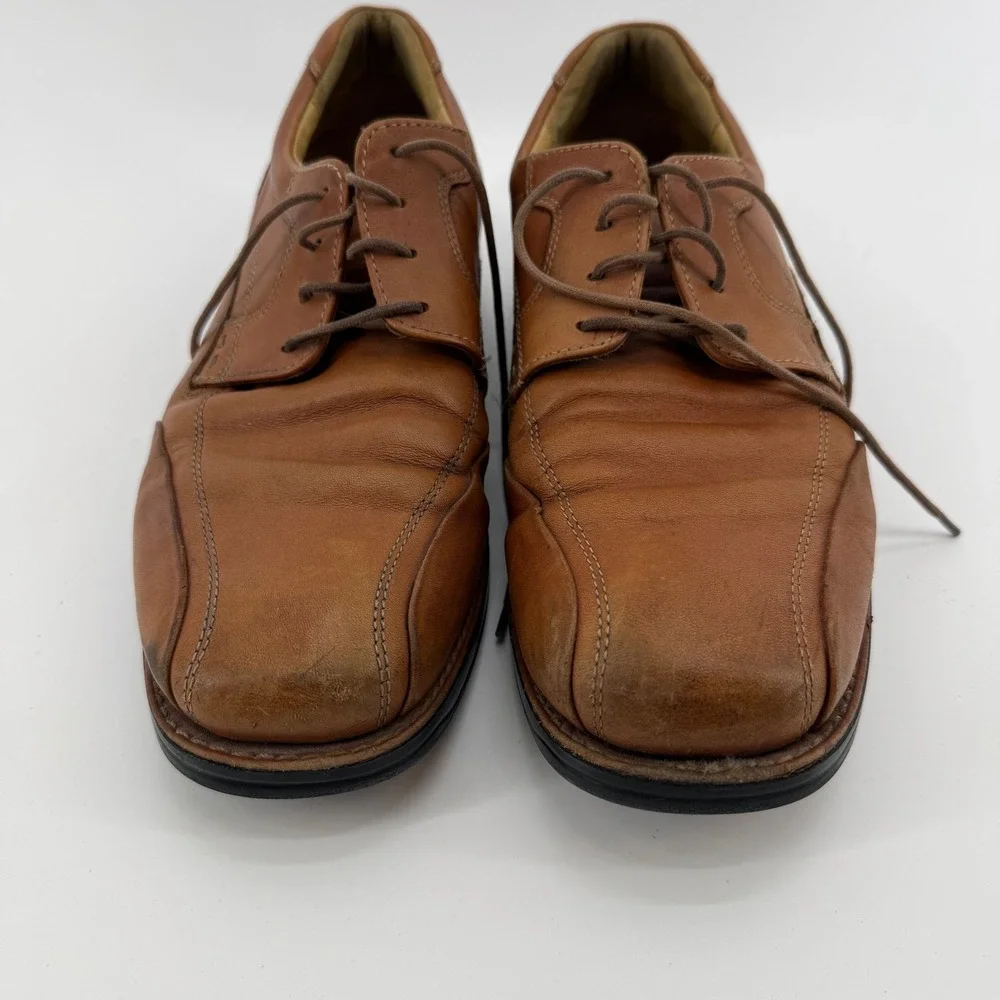 Johnston & Murphy Mens Brown Sheep‎ SkinLeather Oxford Dress Shoes Size 8 M